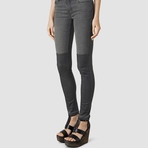 All Saints Mast Jeans w/ Grey Panels EUC